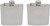 Reflective Mirror Finish | Set of 2  Lightweight Stainless Steel Pocket Hip Flasks