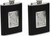 8oz Queen of Spades | Set of 2 Stainless Steel Pocket Hip Flasks Wrapped in Faux Leather