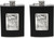 8oz Queen of Spades | Set of 2 Stainless Steel Pocket Hip Flasks Wrapped in Faux Leather