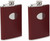 8oz Smooth Burgundy | Set of 2 Stainless Steel Pocket Hip Flasks Wrapped in Faux Leather