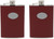 8oz Smooth Burgundy | Set of 2 Stainless Steel Pocket Hip Flasks Wrapped in Faux Leather