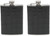 8oz Crocodile Black | Set of 2 Stainless Steel Pocket Hip Flasks Wrapped in Faux Leather