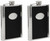 8oz Silver & Black | Set of 2 Stainless Steel Pocket Hip Flasks Wrapped in Faux Leather