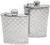 6oz Checker Print | Set of 2 Classic Stainless Steel Pocket Hip Flasks