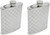 6oz Checker Print | Set of 2 Classic Stainless Steel Pocket Hip Flasks