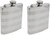 8oz Stripes | Set of 2 Classic Stainless Steel Pocket Hip Flasks