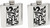 6oz Black Numerical | Set of 2 Classic Stainless Steel Pocket Hip Flasks