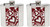 6oz Red Hearts | Set of 2 Classic Stainless Steel Pocket Hip Flasks