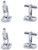 Silver Hollow | Set of 2 Silver Stainless Steel Alloy Shirt Cufflinks