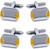 Gold Edges | Set of 2 Silver Stainless Steel Alloy Shirt Cufflinks