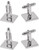 Square | Set of 2 Silver Stainless Steel Alloy Shirt Cufflinks