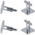 Square | Set of 2 Silver Stainless Steel Alloy Shirt Cufflinks
