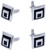 Squares | Set of 2 Silver Stainless Steel Alloy Shirt Cufflinks