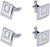 Squares | Set of 2 Silver Stainless Steel Alloy Shirt Cufflinks