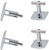 Black Stripes | Set of 2 Silver Stainless Steel Alloy Shirt Cufflinks