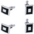 Black Scope | Set of 2 Silver Stainless Steel Alloy Shirt Cufflinks