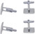 Black Scope | Set of 2 Silver Stainless Steel Alloy Shirt Cufflinks