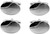 Oval | Set of 2 Silver Stainless Steel Alloy Shirt Cufflinks