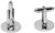 Black Pattern | Set of 2 Silver Stainless Steel Alloy Shirt Cufflinks