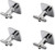 Black X | Set of 2 Silver Stainless Steel Alloy Shirt Cufflinks