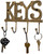 Rustic Cast Iron "Keys" Holder With 4 Key Hooks for Wall Mount