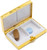 Set of 2 Rectangular Shaped Pocket Purse Pill Box & Organizer with Dual Compartments (Gold Diamond Pattern)