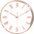 Modern Minimalist Rose Gold on White Silent Wall Clock with Glass Top (Roman Numeral Dial)