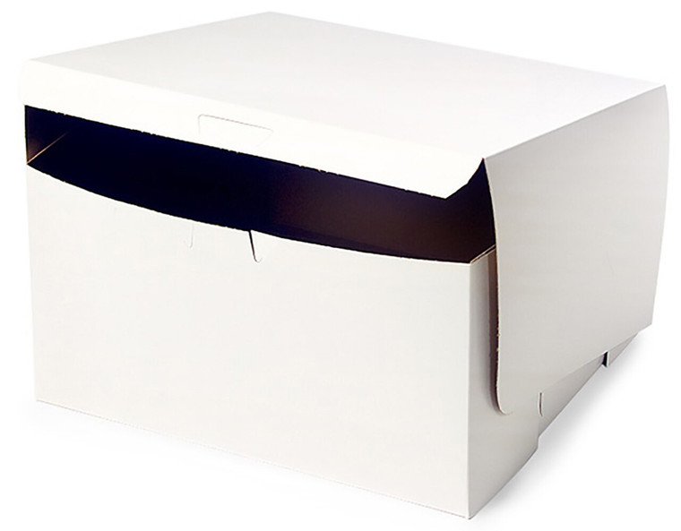 Made in USA 10" X 10" X 5" Recycled White Kraft Cake Box & 10" Round Cake Boards (Pack of 10  Front Loading)
