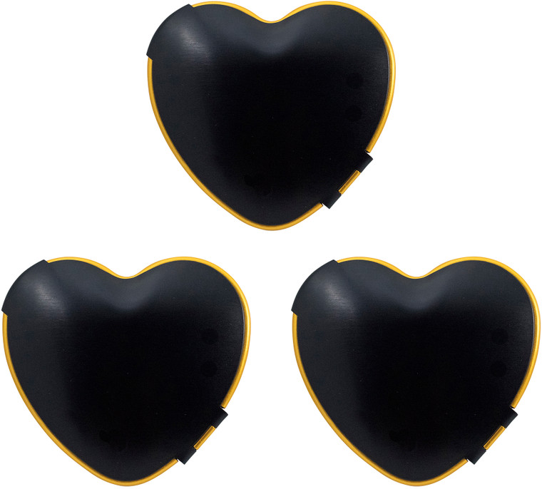 Heart Shaped | Set of 3 Double Sided Compact Mirror With Brushed Metal Finish