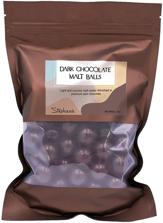 Made in USA Gourmet Chocolate Covered Malt Balls (1 lbs) (Dark Chocolate)
