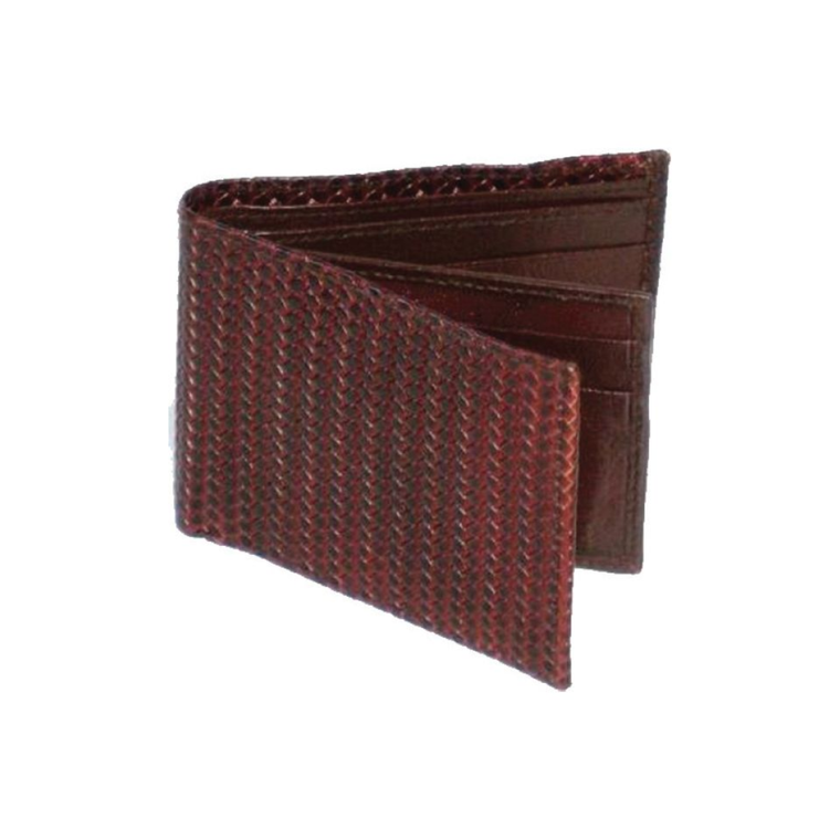 Embroided Texture Brown Wallet for Men