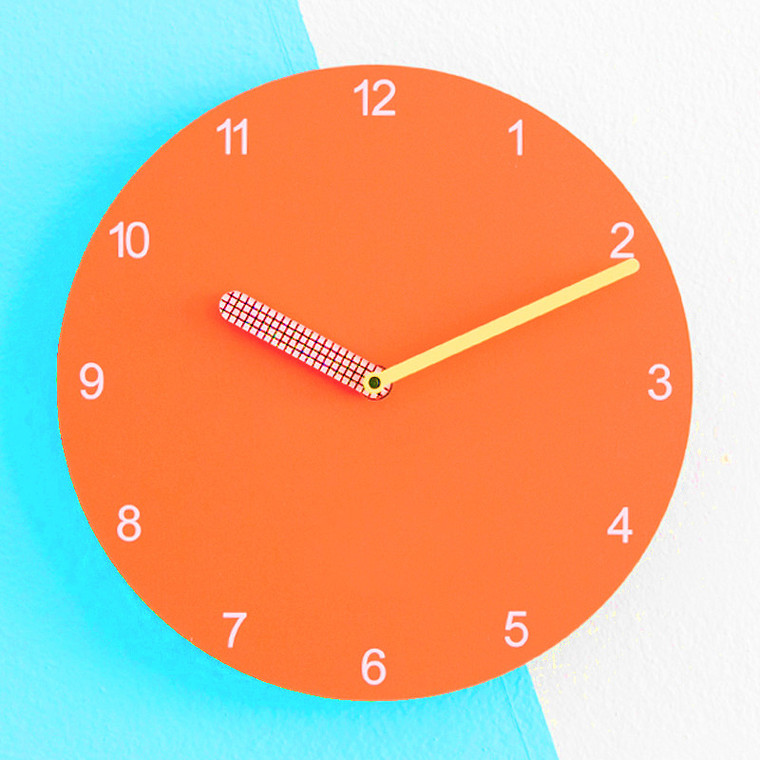 Modern Minimalist Orange & Yellow Wall Clock