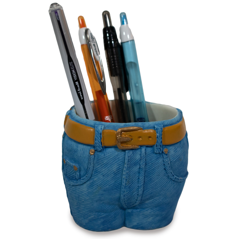Ceramic Denim JeansShaped Pen Holder Cup & Desk Organizer