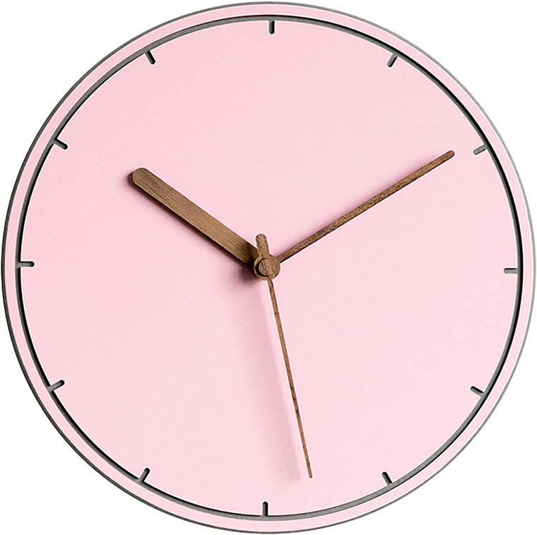 Modern Minimalist Silent Wall Clock Pink Pastel Collection (Numberless Dial)