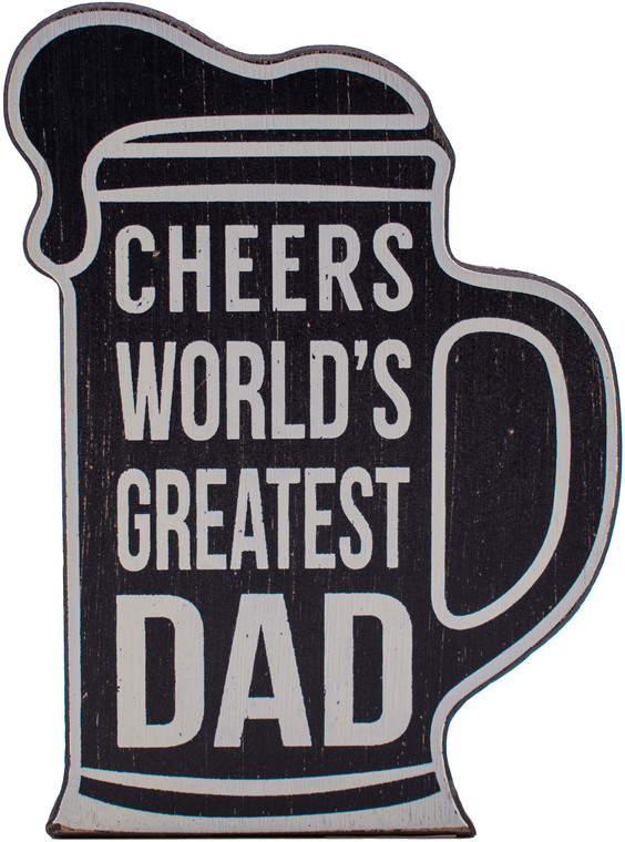 World's Greatest Dad  Rustic Family Love Wooden Tabletop Sign (5" X 8")