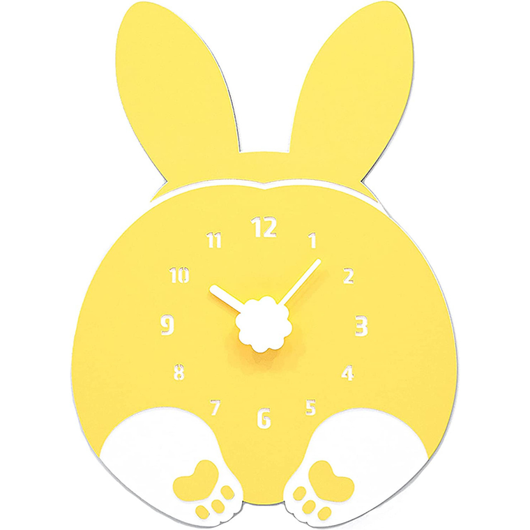Modern Minimalist Silent Wall Clock Funny Animal Collection (Rabbit Butt)
