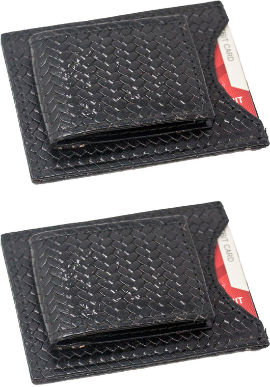 Snake Finish | Set of 2 Leather Wallet and Magnetic Money Clip | Genuine Cowhide Slim Leather | Made in India
