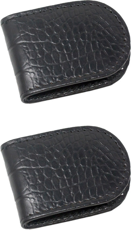 Crocodile Finish | Set of 2 Genuine Cowhide Slim Leather Magnetic Money Clip | Made in India