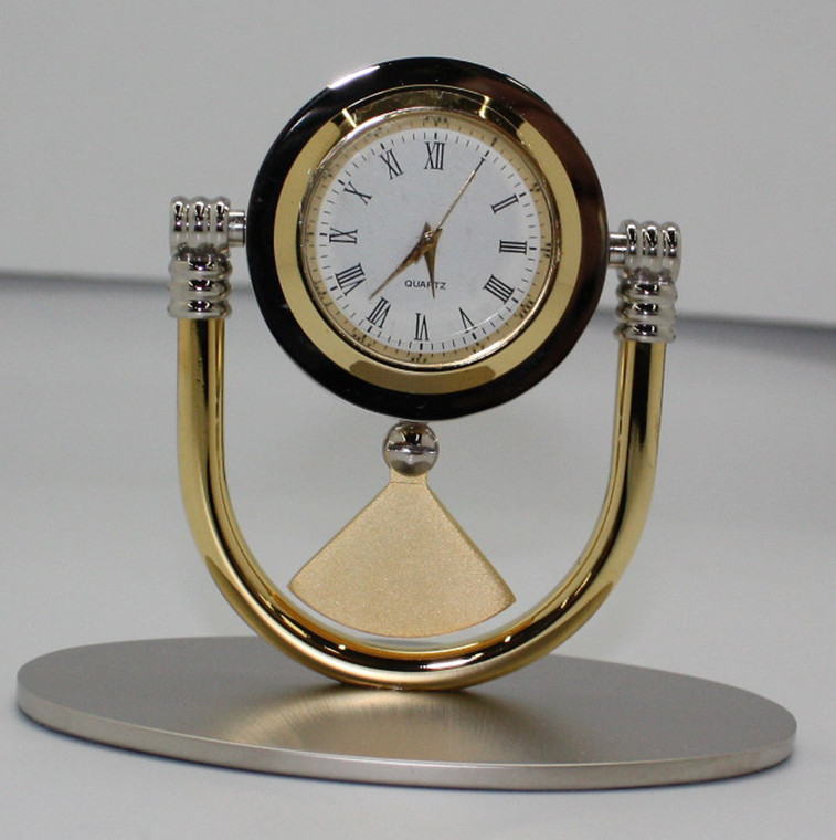 Retro ChromePlated Table Desk Vintage Swinging Clock