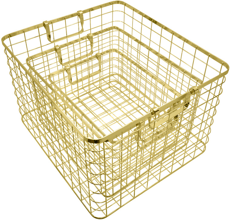 Set of 3 Nested Wire Basket Trays for Storage and Organizing