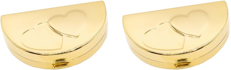 Set of 2 Semi Circular Pocket Purse Pill Box & Organizer with Dual Compartments