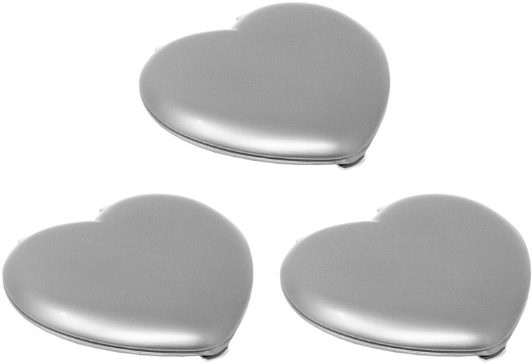 Heart-Shaped | Set of 3 Double Sided Compact Mirror With Reflective Finish