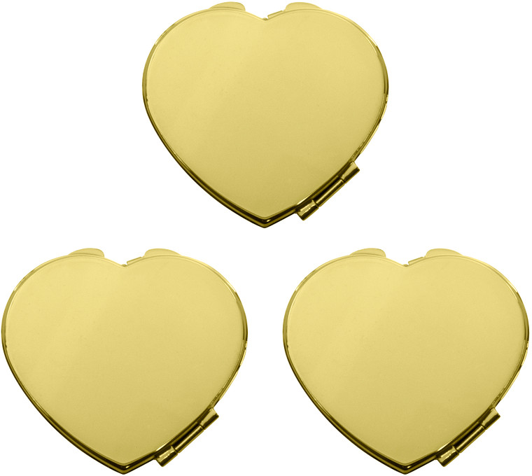 Small Heart-Shaped | Set of 3 Double Sided Compact Mirror