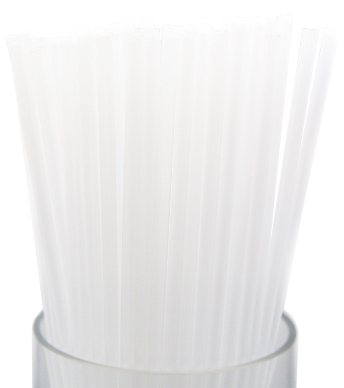 S7266 | Pack of 250 Unwrapped BPA-Free Plastic Slim Extra Long Drinking Straws | Made in USA