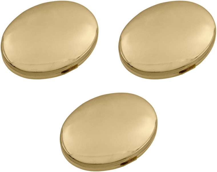 Oval Compact Mirror | Set of 3 Double Sided With Reflective Finish