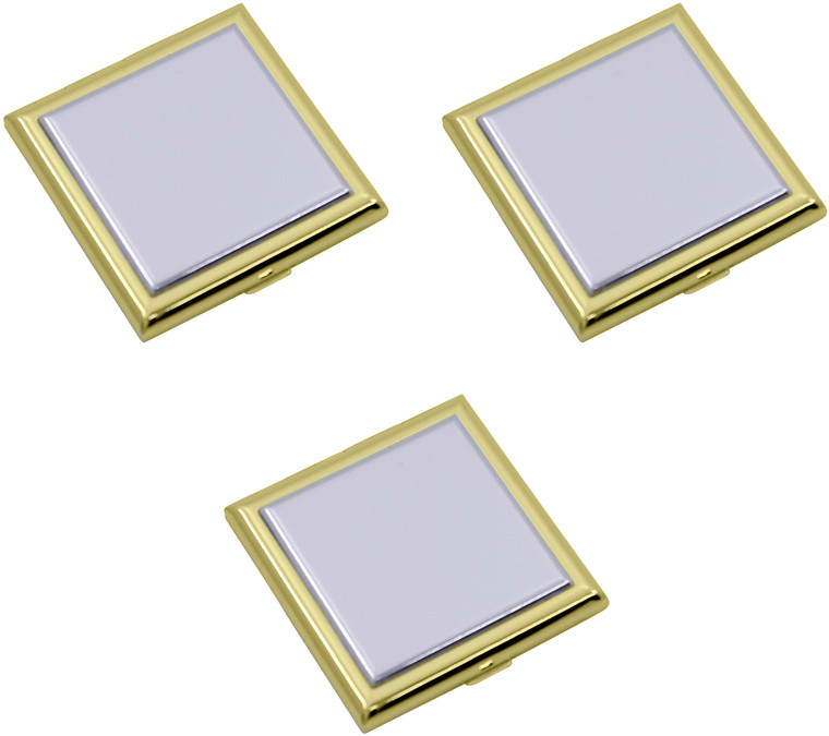 Square Compact Mirror | Set of 3 Double Sided With Dual Color Finish