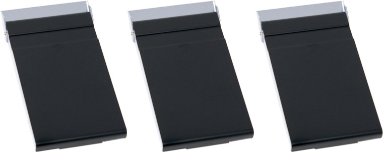 Set of 3 Brushed Metal Business Card Case Holders With Bar Closure Mechanism