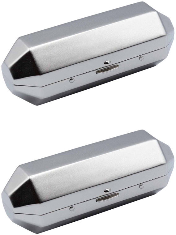 Set of 2 Capsule Shaped Lipstick Cases With Glass Mirror