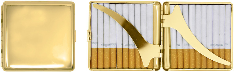 Set of 2 Metal-Plated King Size Cigarette Case & Stash Box