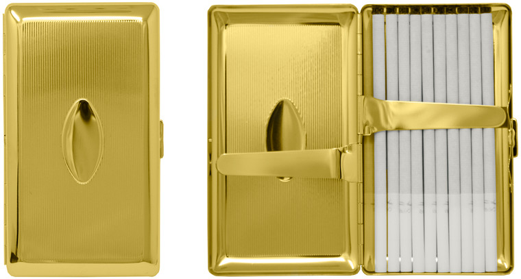 Oval Pattern | Set of 2 Metal-Plated 120mm Cigarette Case